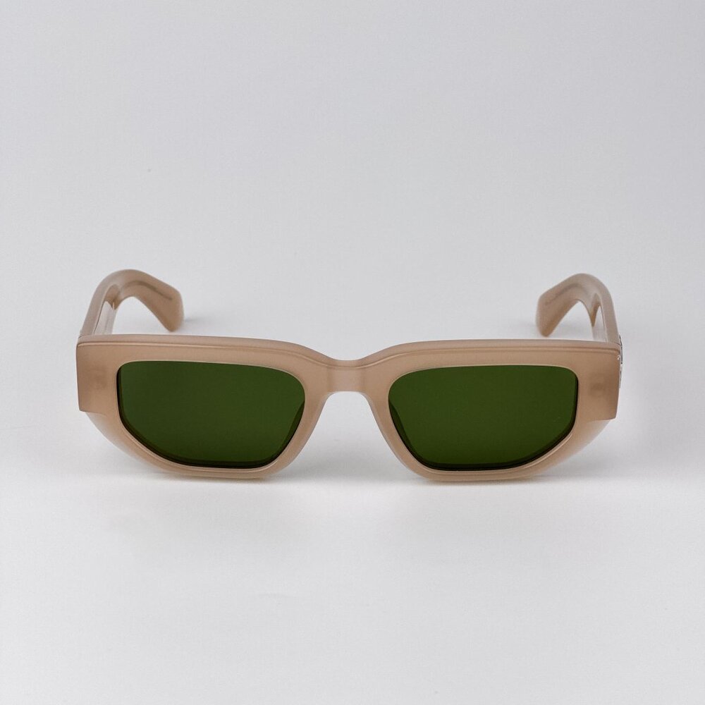 Off-White GREELEY Sunglasses – Beige Frame Green Lenses | Model OERI115 1755